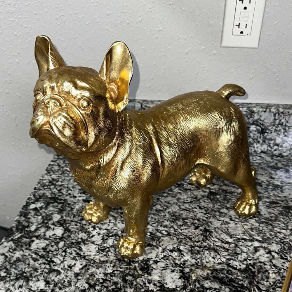 T.J.Maxx Gold Bulldog Statue